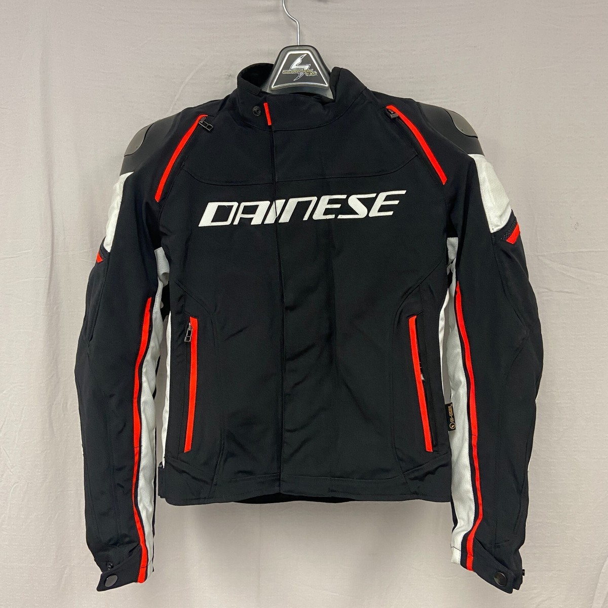 Dainese Men's Racing 3 (D-3) D-Dry Jacket Black/White/Fluo Red