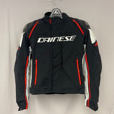 Dainese Men's Racing 3 (D-3) D-Dry Jacket Black/White/Fluo Red