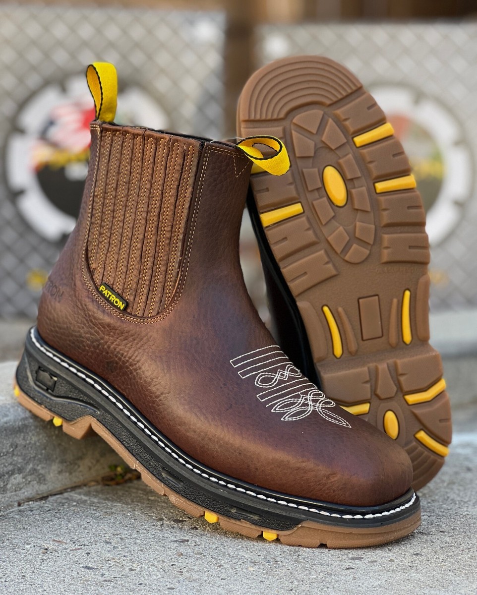 MEN'S WORK BOTINES PATRON GENUINE LEATHER OCRE POLYURETHANE ANKLE