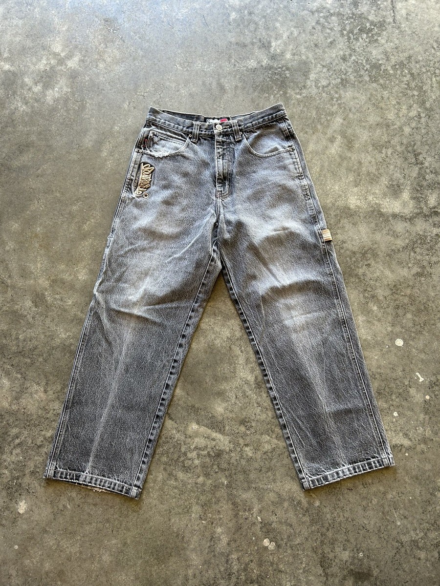 VINTAGE Y2K Southpole Baggy Embroidered Carpenter Jeans 32 Grey