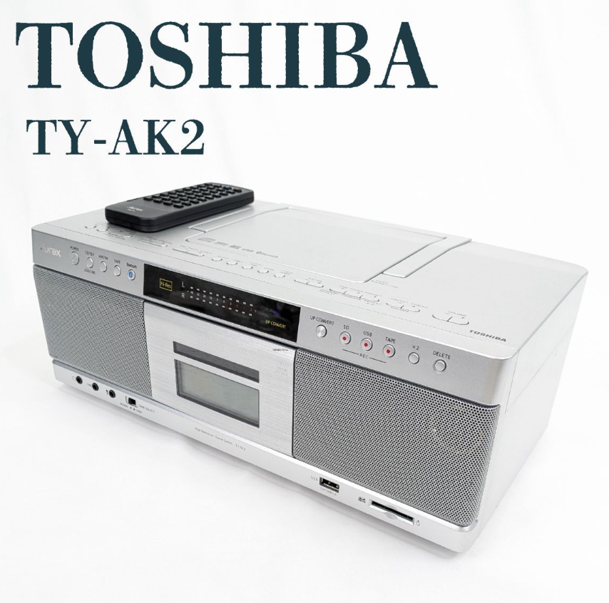 TOSHIBA Aurex TY-AK2 Silver CD/Radio/Cassette Player Boombox Japan