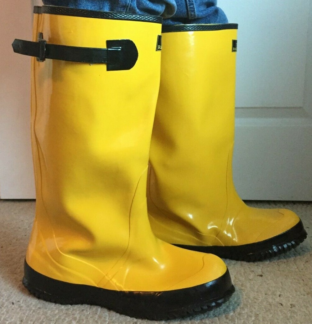 Rainfair Yellow And Black Waterproof Over Boots Slush / Mud Boots