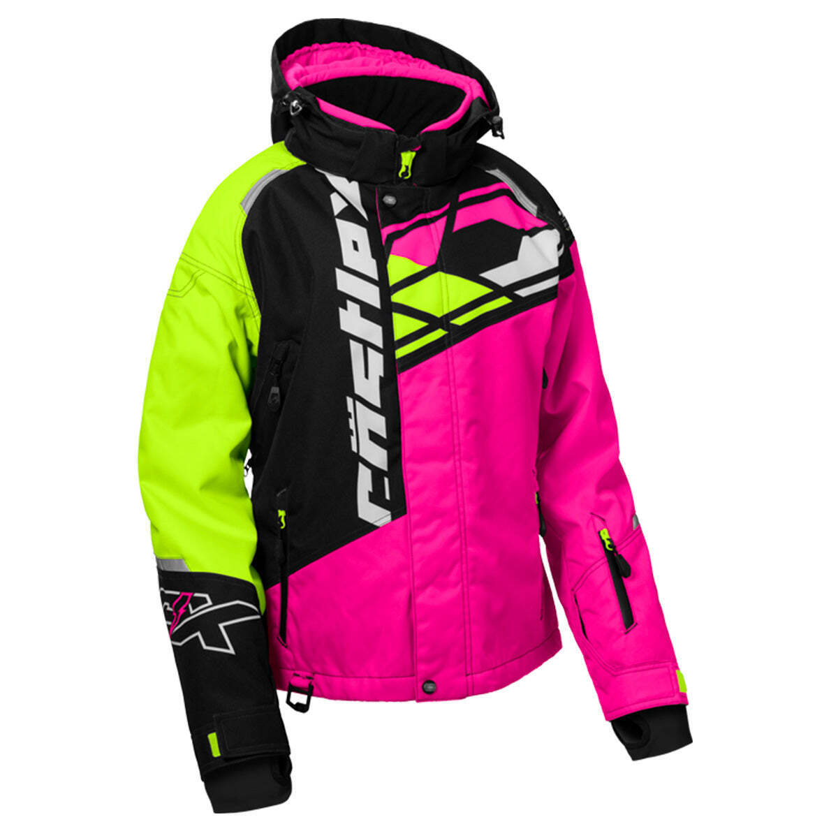 Castle X Code G4 Women's Snowmobile Jacket - Pink Glo/Hi-Vis/Black