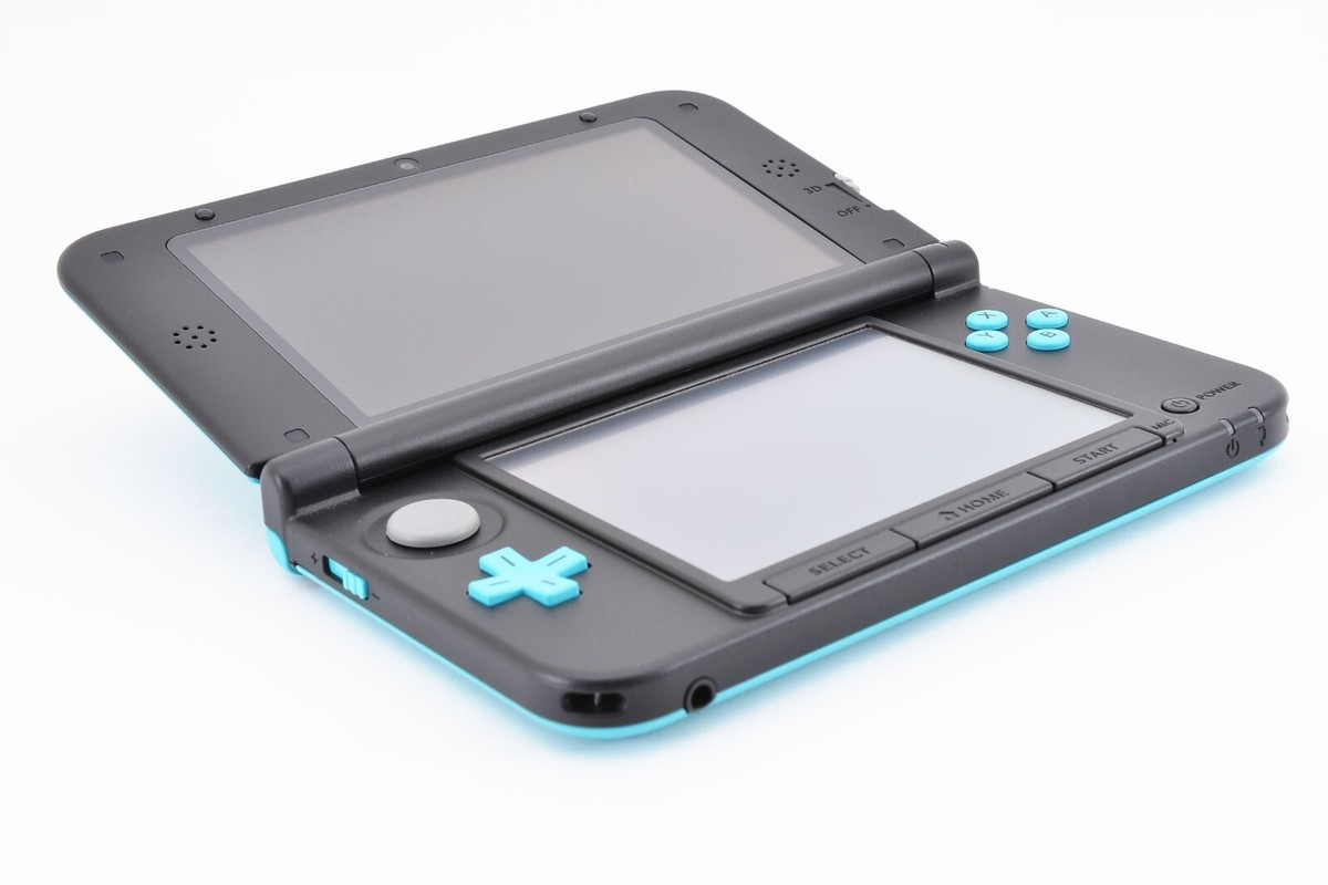 Nintendo 3DS XL LL Console Turquoise Black Orange Black w/Adapter