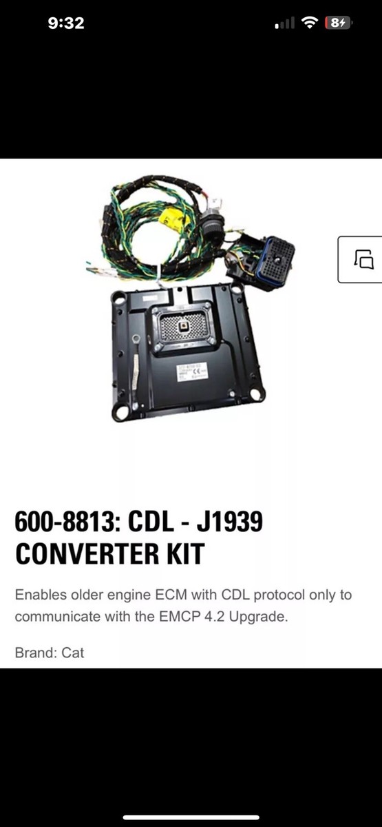 Caterpillar 600-8813: CDL J1939 CONVERTER KIT New In Box ECM