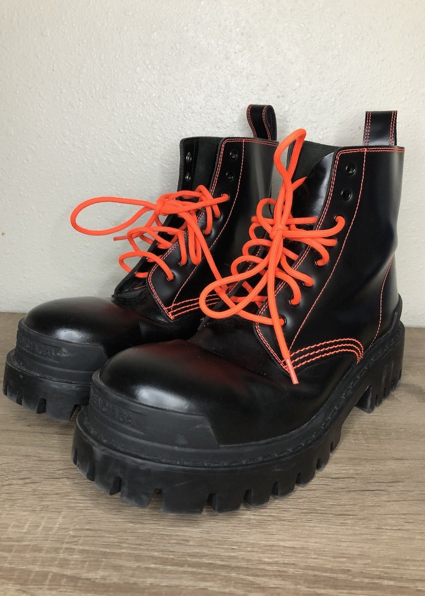 Balenciaga Strike Boots Black & Orange Size 39 EU 6.5 US | eBay