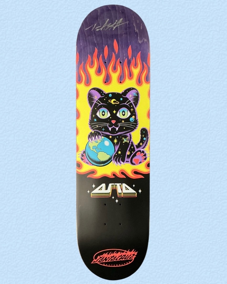 RARE SIGNED Tom Asta Space Kitten 8.0 Santa Cruz VX Skateboard