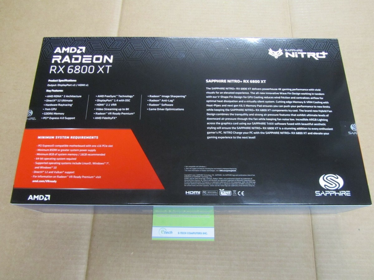 SAPPHIRE NITRO+ AMD Radeon RX 6800 XT 16GB GDDR6 Graphic Card for