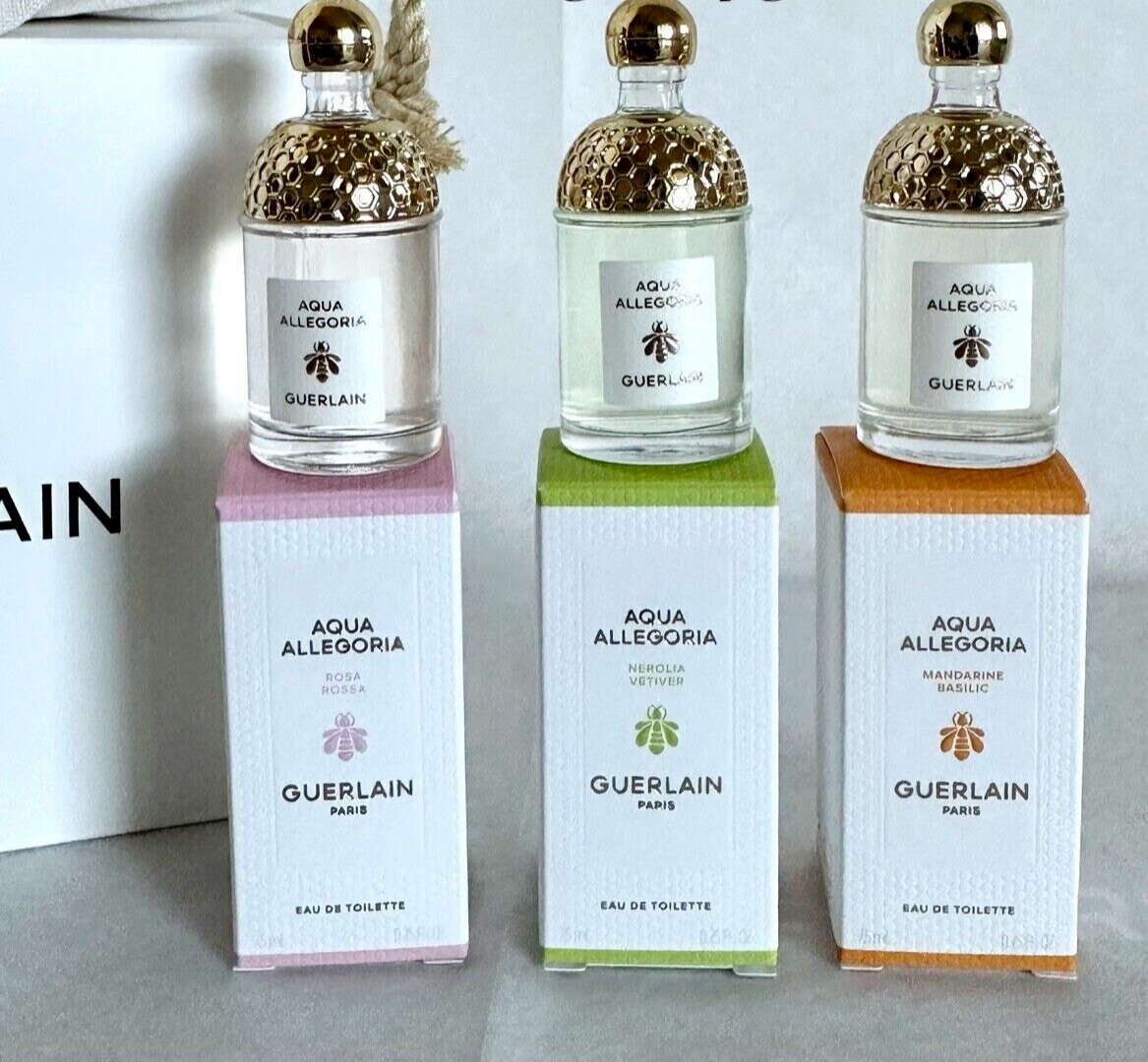 GUERLAIN x 3 SetAqua Allegoria Eau De Toilette Mini Splash 7.5ml