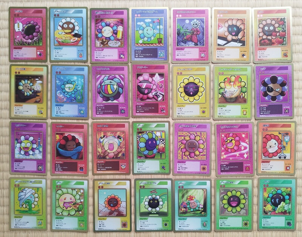 Takashi Murakami Treading Cards TCG 108 Flowers REVISED lot of 28