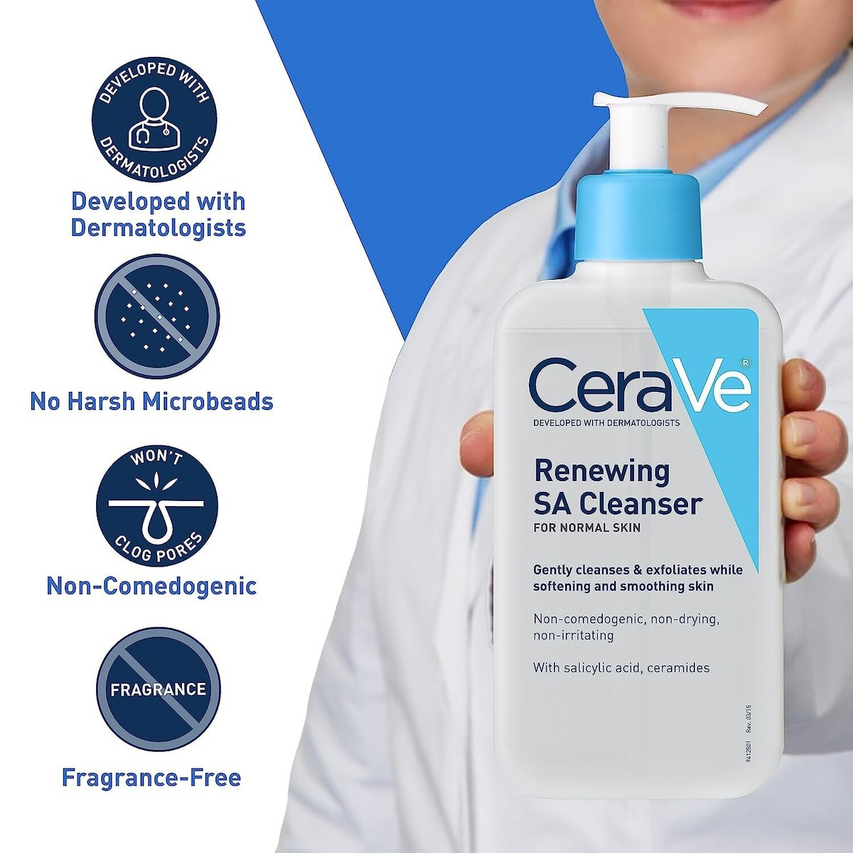 CeraVe Renewing SA Cleanser BHA Exfoliant for Face Bundle 2 Pack
