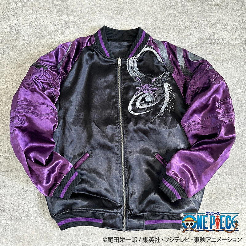 Sukajan ONE PIECE Zoro Reversible BLACK PURPLE 242005 Embroidery
