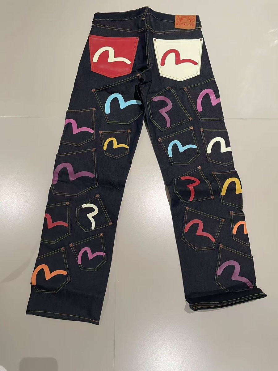 Evisu Multi Pocket Jeans 34 waist 84cm Limited Edition Blue New