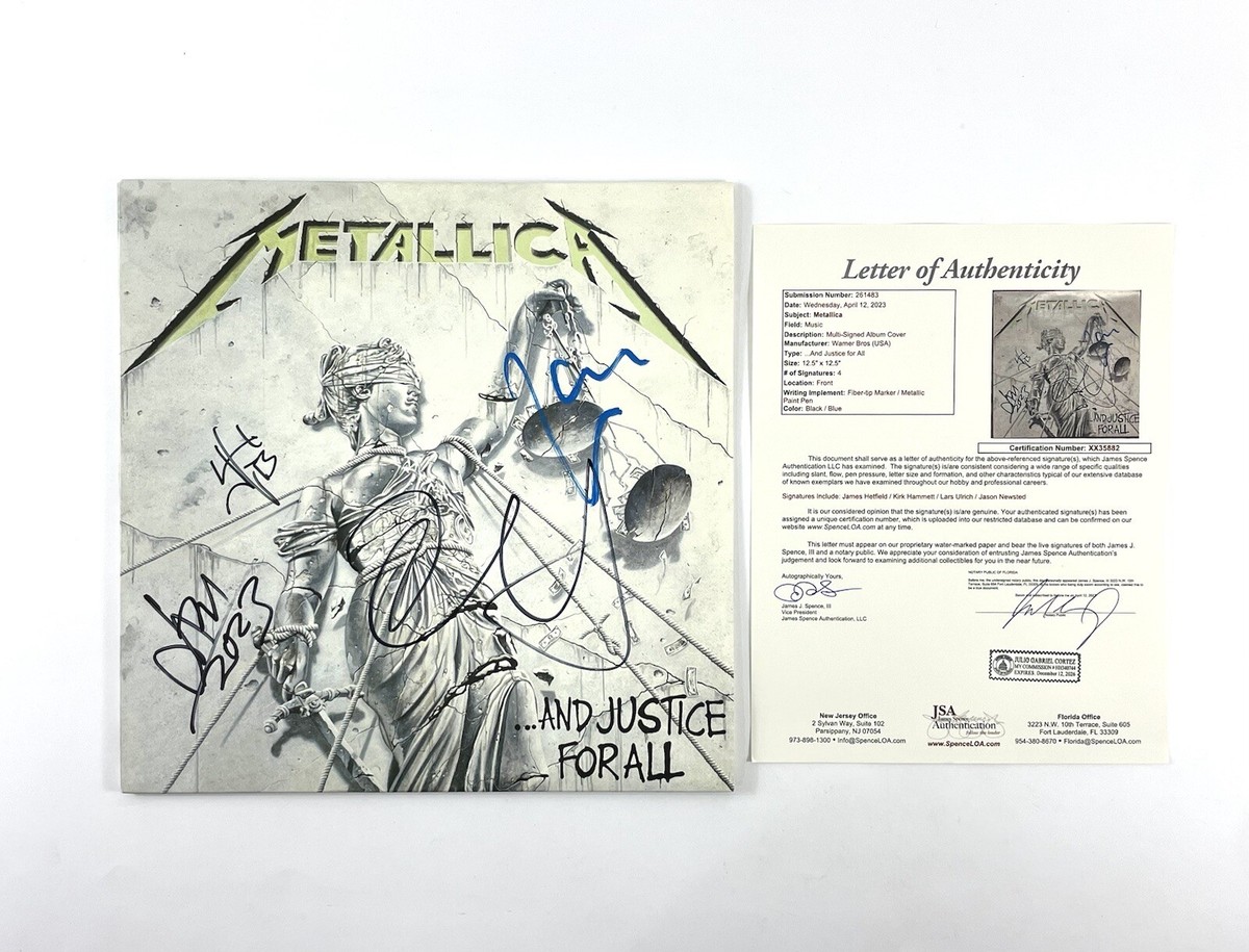 Metallica Rare Band Signed And Justice For All Vinyl Record Album