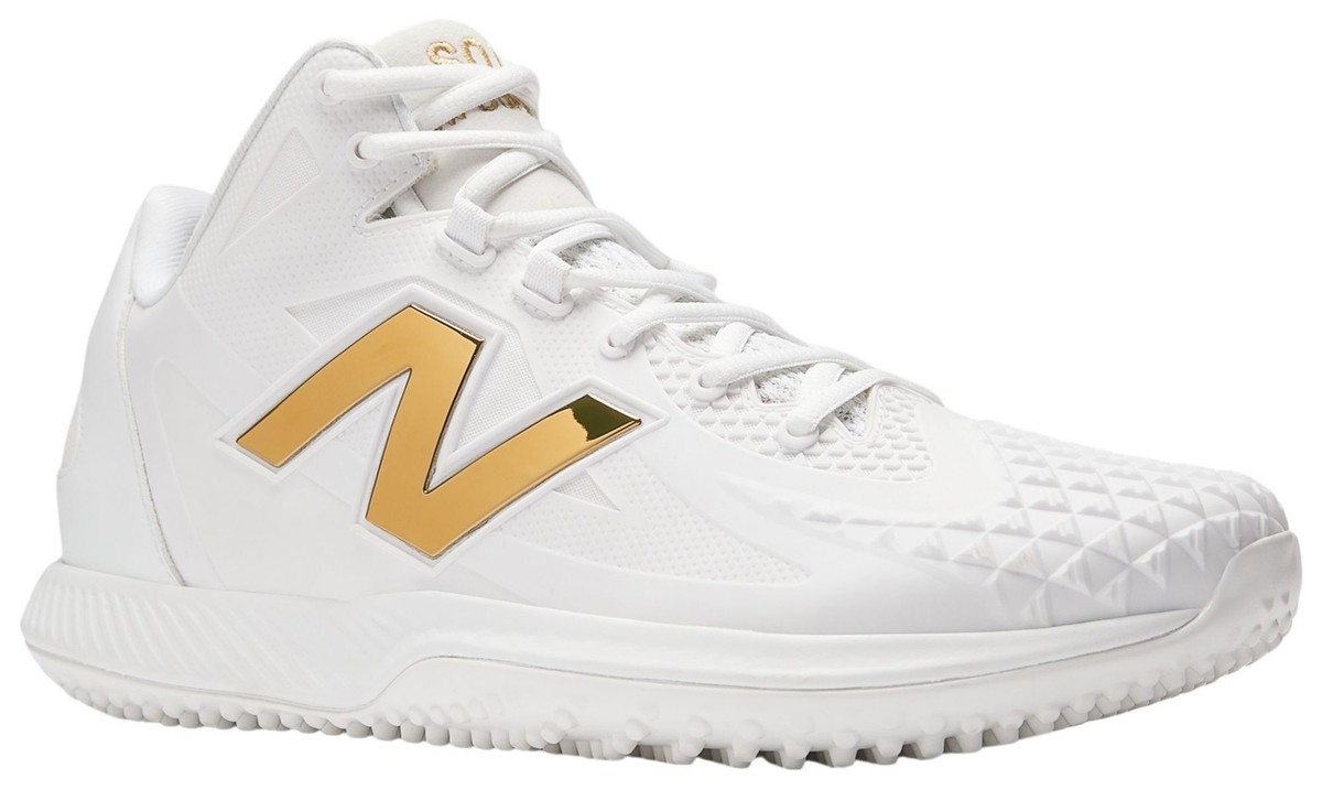Men's New Balance Shohei Ohtani 1 Turf White/Gold 2024 Baseball