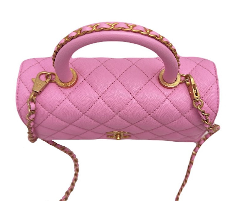 CHANEL Coco Handle 24 Bag Pink A92990 Crossbody Shoulder Flap