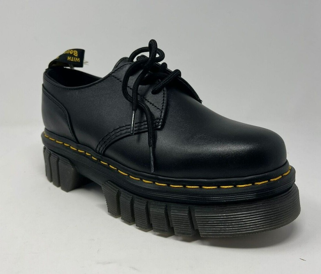 Dr Martens Women's Audrick 3-Eye Platform Shoes Black Nappa Lux