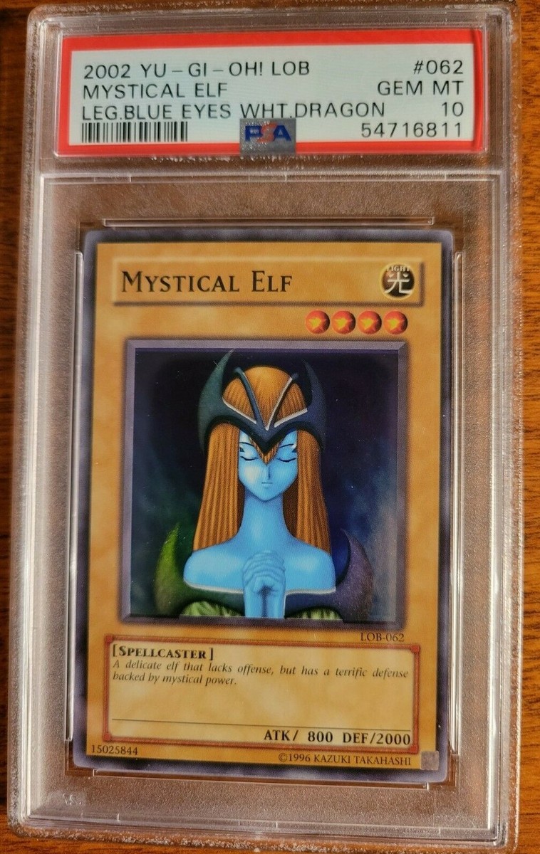 YUGIOH 2002 Mystical Elf LOB-062 PSA 10 Gem Mint Super Rare