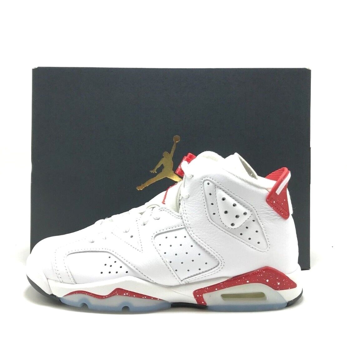NEW* Youth Boy NIKE AIR JORDAN 6 RETRO (GS) WHITE/UNIVERSITY RED