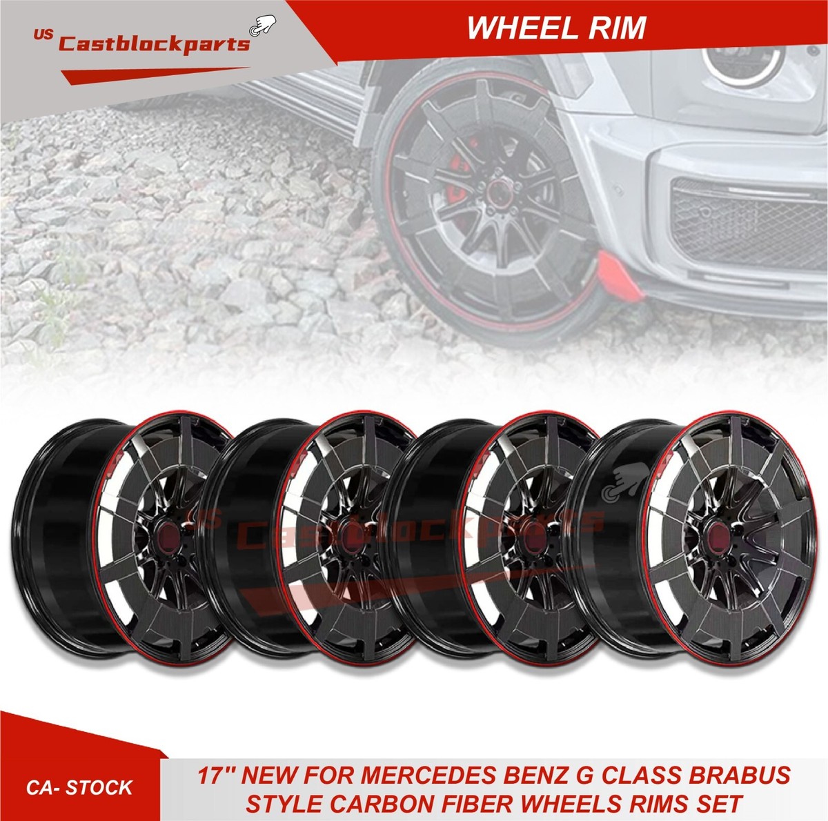 22'' New For Mercedes Benz G Class Brabus Style Carbon Fiber