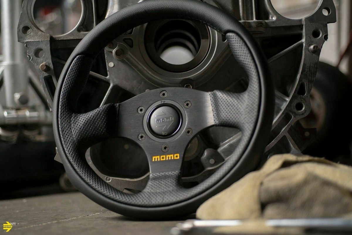MOMO TEAM 280mm Steering Wheel Leather TEA28BK0B 