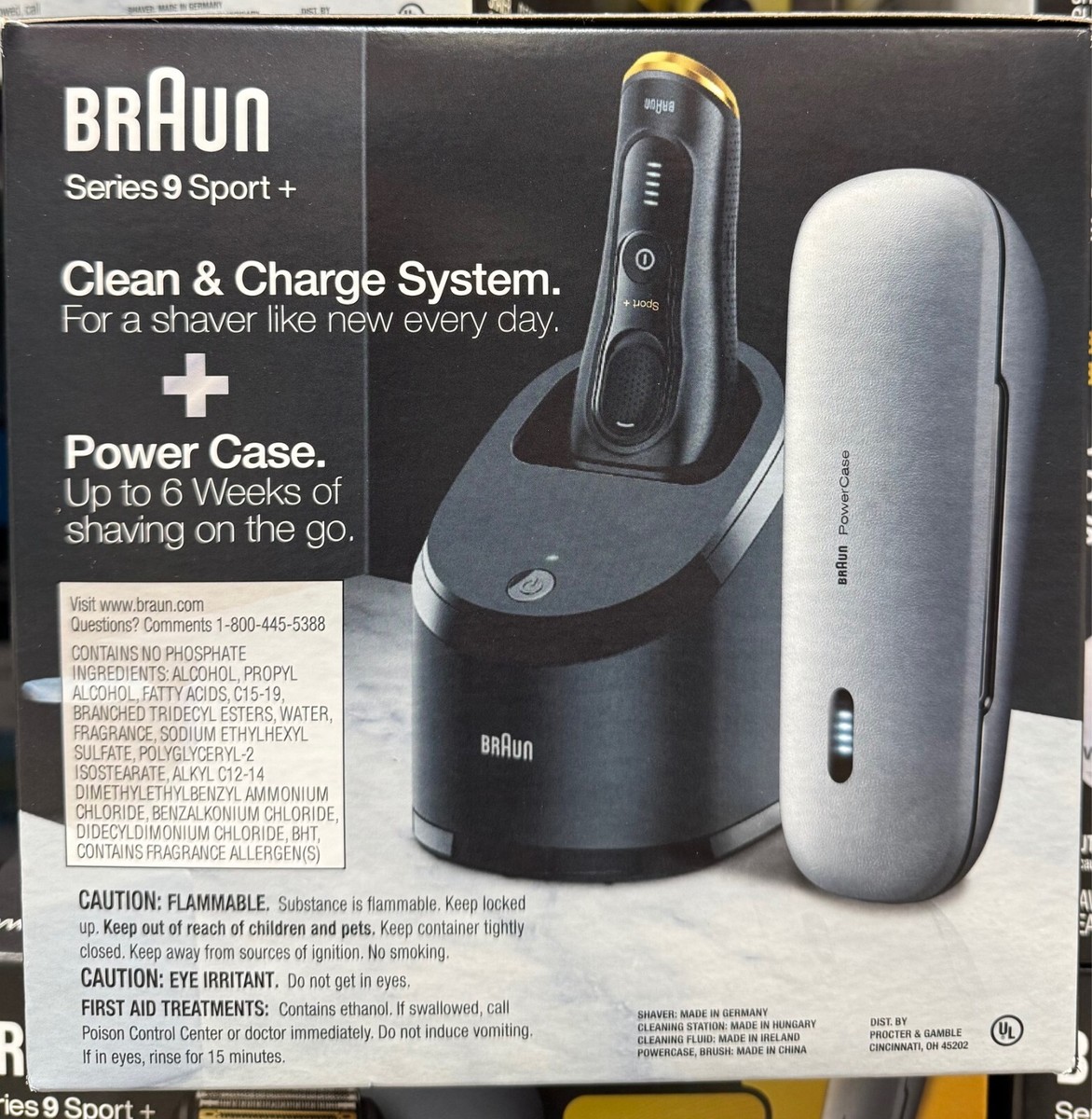 BRAUN Series 9 Sport + Electric Shaver Wet & Dry Clean & Charge