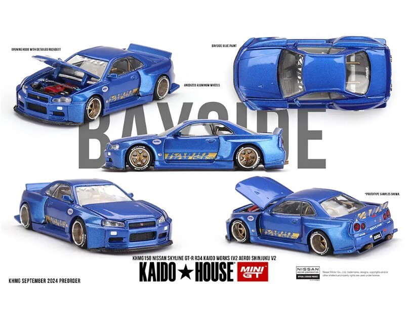 Kaido House x Mini GT Nissan GT-R R34 Kaido Works V2 Aero SHINJUKU