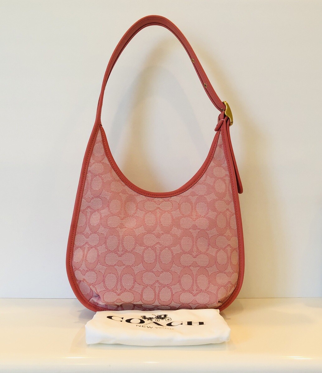 Coach Ergo Medium Shoulder Bag Signature Jacquard Taffy Pink | eBay