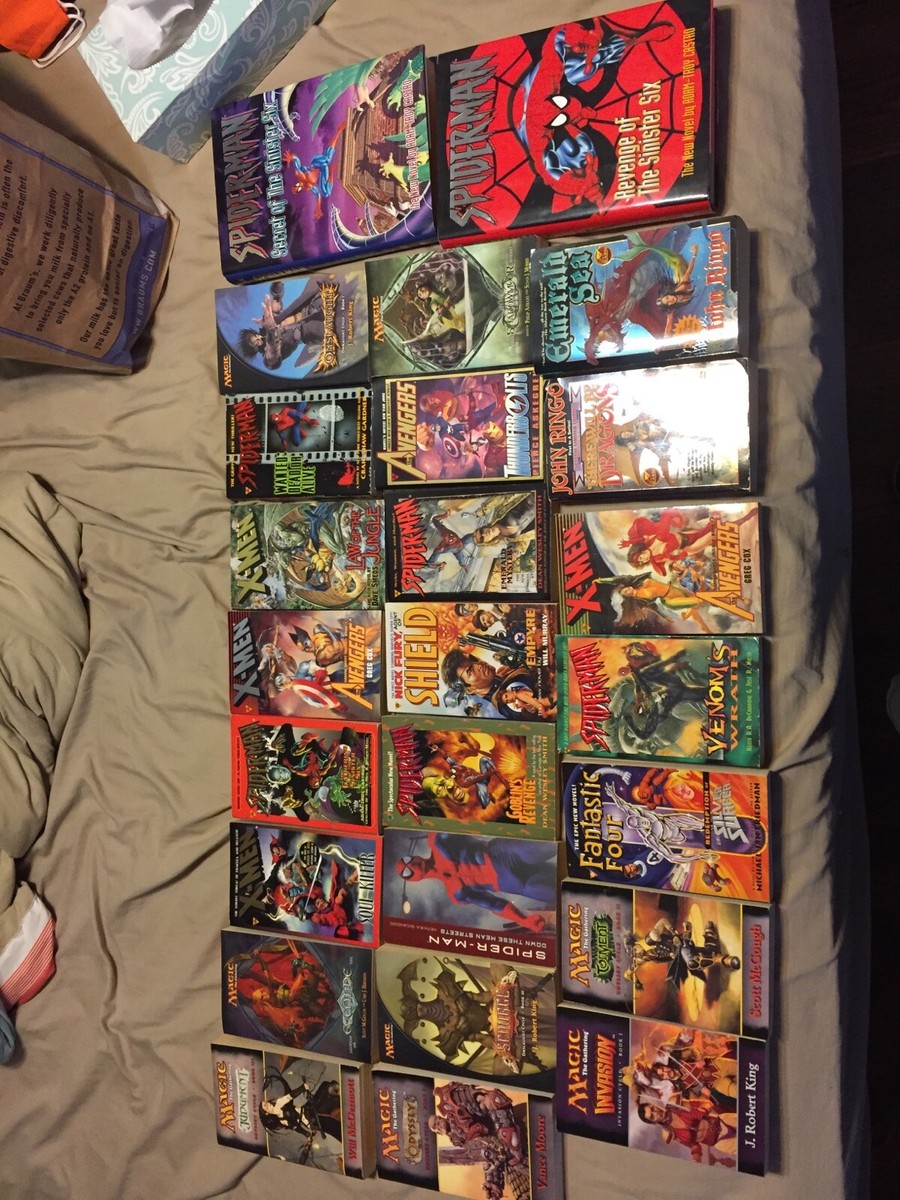 Marvel Spiderman Xmen Magic The Gathering 25 Book Lot Plus 18 Book