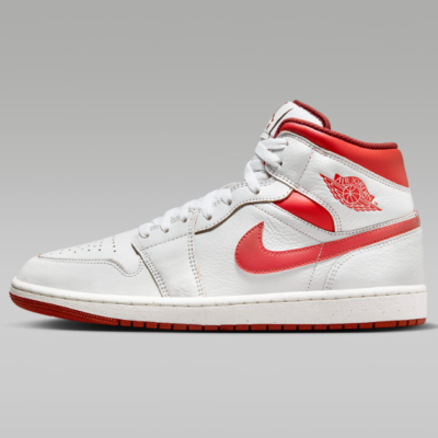 Nike Air Jordan 1 Mid SE Shoes 'White/Dune Red' (FJ3458-160