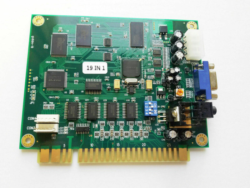 Arcade JAMMA Video Game PCB 19 in 1 Horizontal Multicade Multigame