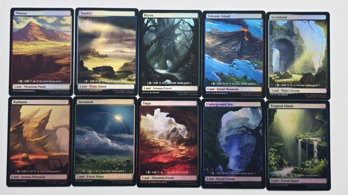 Original Dual Land 04 Set Foil-Altered Art Custom MTG Tropical