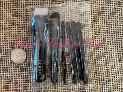 1 Chanel Collection 6 Essential MINI BRUSH Makeup SET w/Mirror+Bag