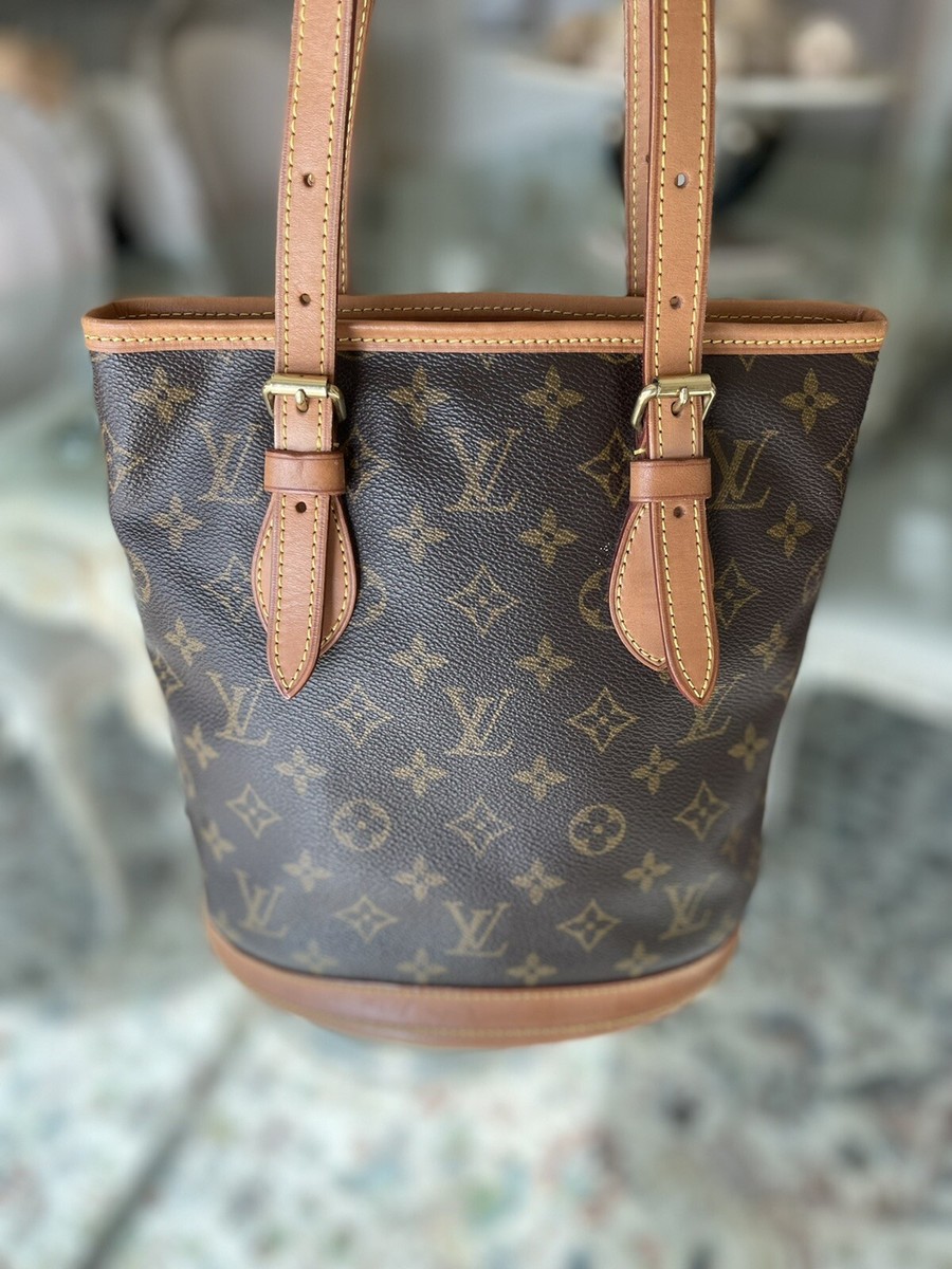 Louis Vuitton Brown Monogram Canvas Bucket PM Shoulder Bag Date