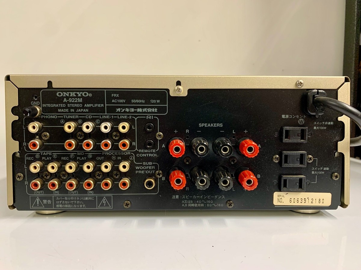 Onkyo A-922M 2x60W (4Ω) / 2x43W (8Ω) Channel Retro Classic Solid