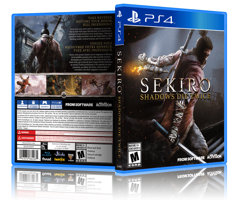 Sekiro: Shadows Die Twice - Replacement PS4 Cover and Case. NO