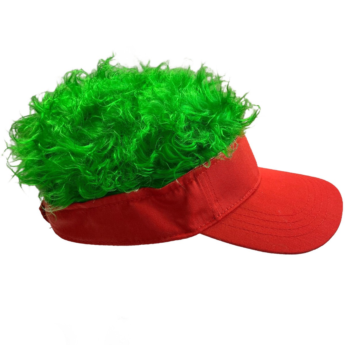 Green Adjustable Sun Visor Hat with Wig Spiked Hairs Fashion