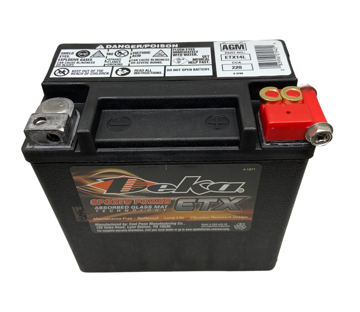 Deka ETX14L 12V AGM Motorcycle Battery - Fits Harley Davidson