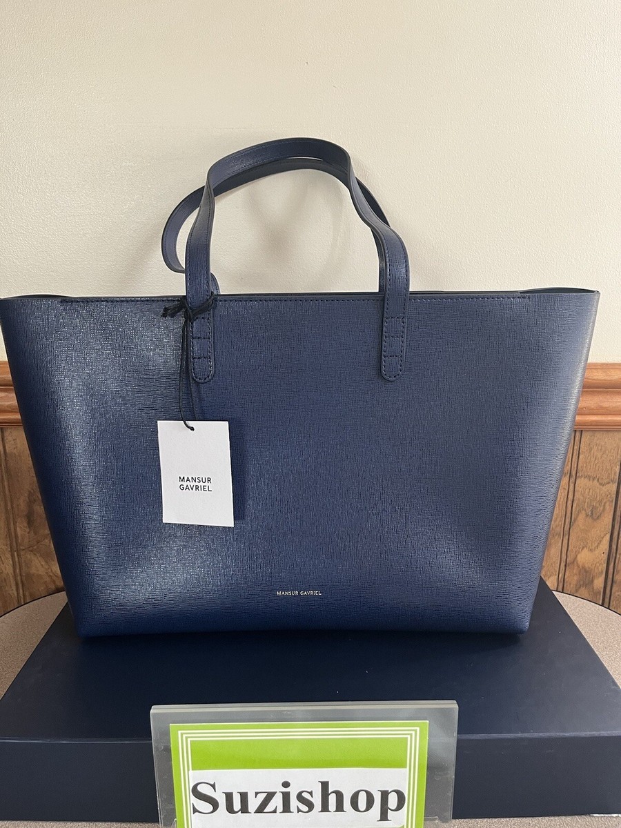 Mansur Gavriel Small Leather Zip Tote blue $545 Made in Italy | eBay