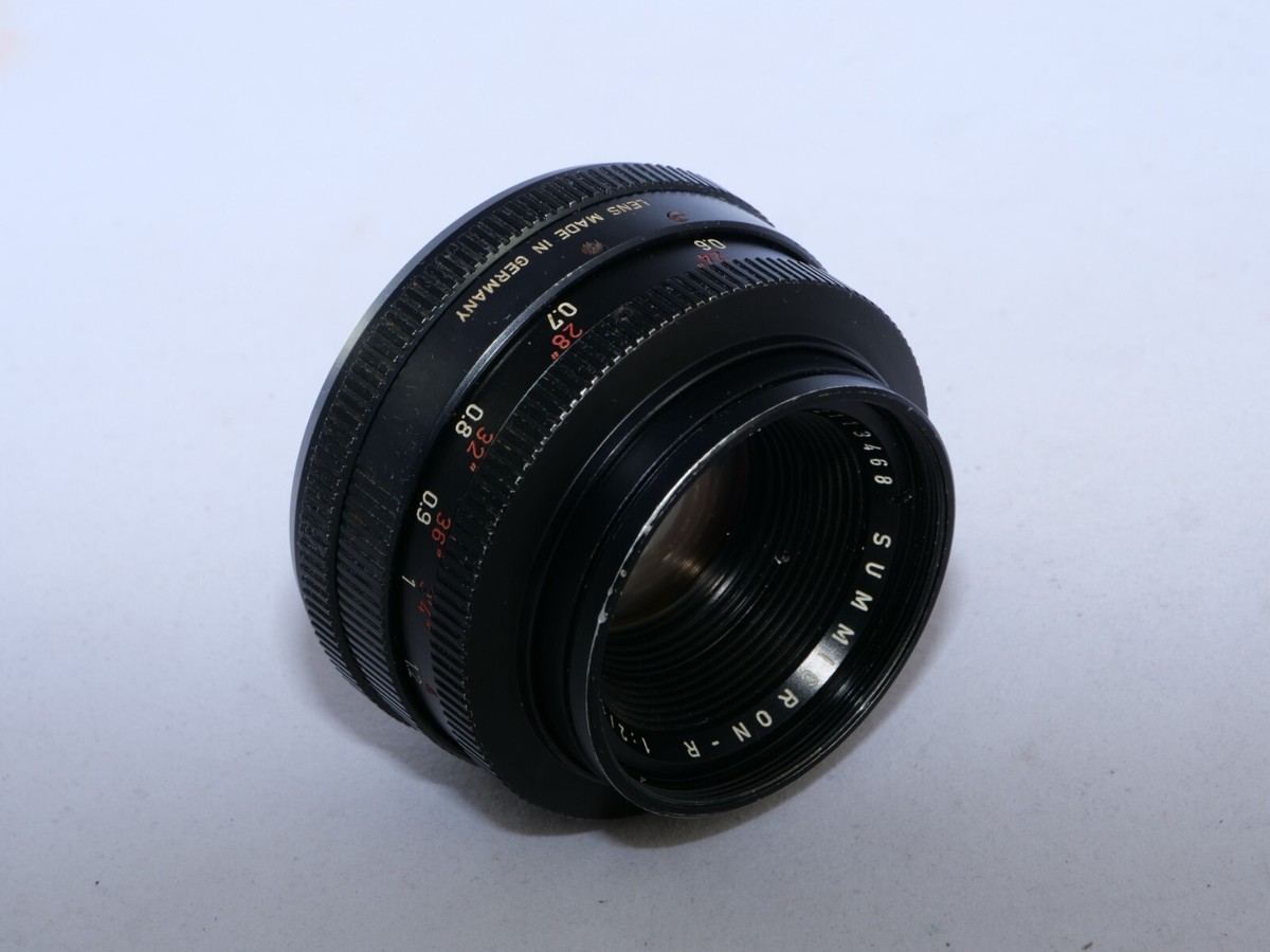 Leica Summicron-R 50mm f2 lens. Germany. 1 CAM. RED SCALE. Hood