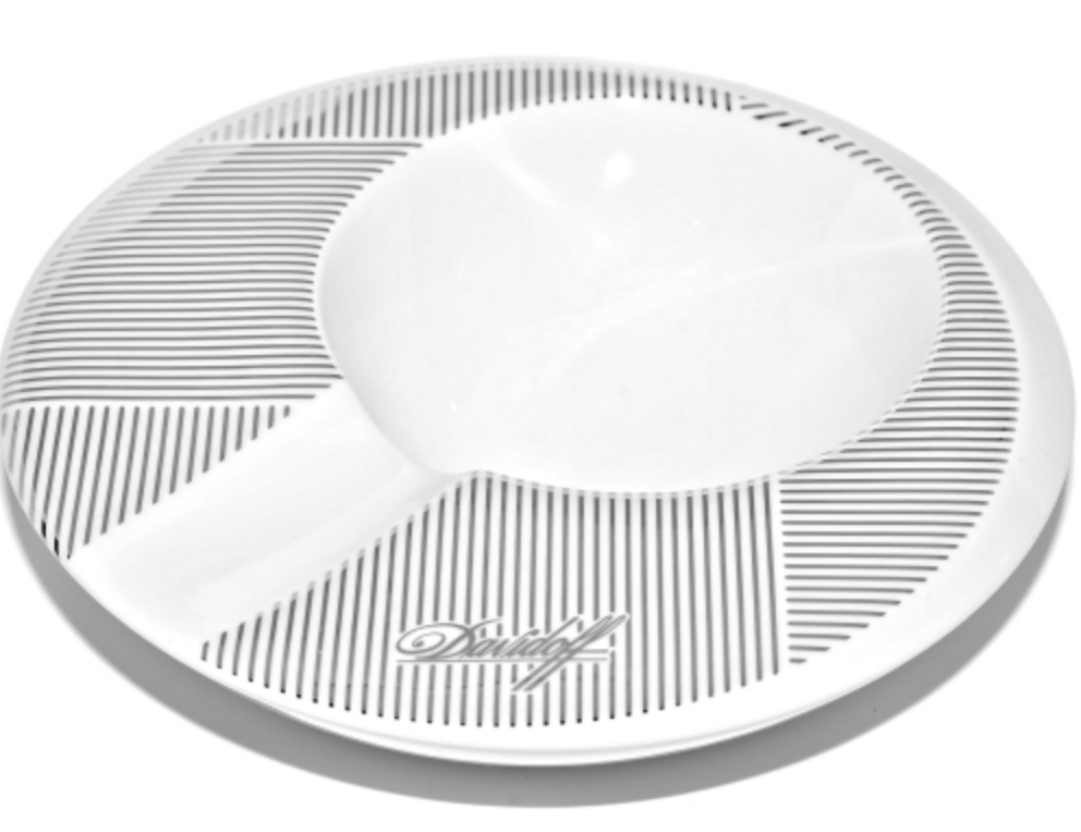 Davidoff White & Silver Cigar Porcelain Ashtray by Limoges