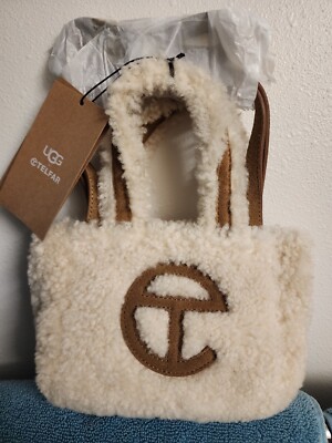 UGG x TELFAR Small Reverse Shopper bag crossbody sheepskin suede