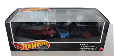 Hot Wheels Premium Carry on Bugatti Chiron Koenigsegg McLaren