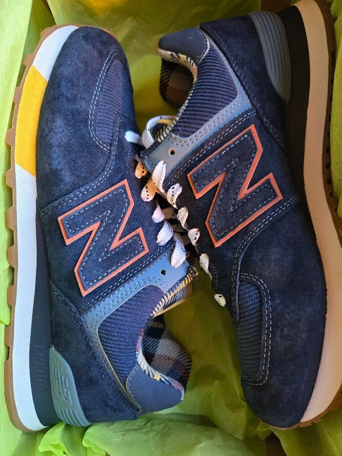 New Balance Mens 574 v2 ML57HMK Navy/Plaid OG Lifestyle Casual