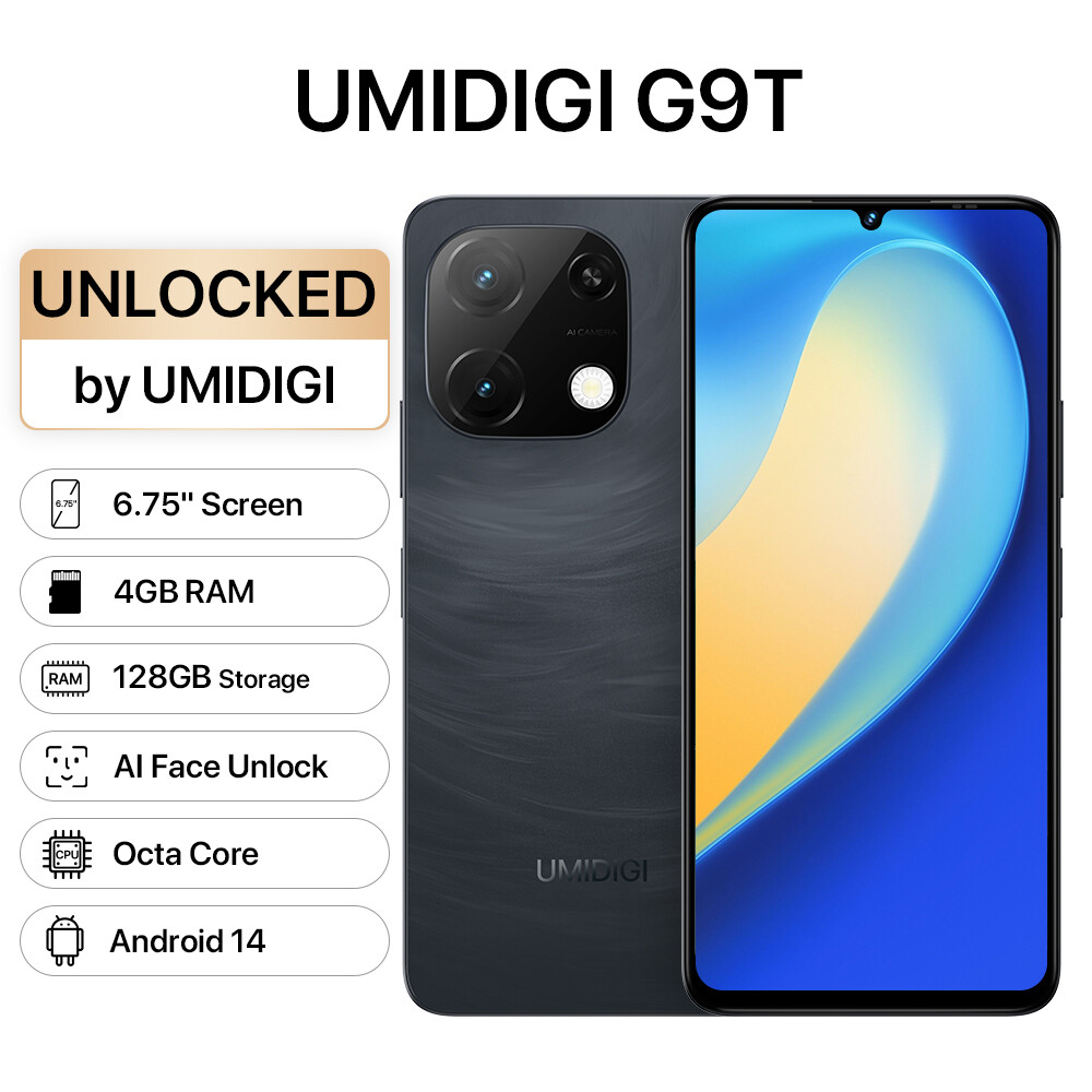 UMIDIGI G9T 4GB+128GB 6.75” Octa Core 18W PD Unlocked Android 14