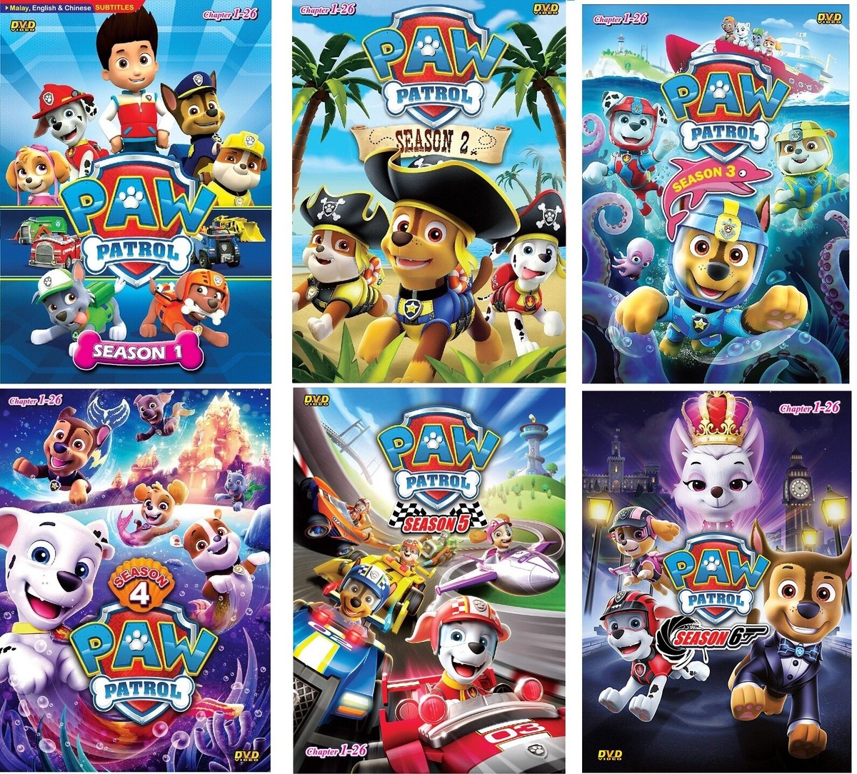DVD Anime PAW PATROL Complete Series Season 1,2,3,4,5& 6 (1-156