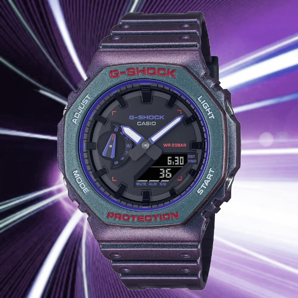 Casio G-Shock GA-2100AH-6A Analog Digital Purple Fashion Quartz