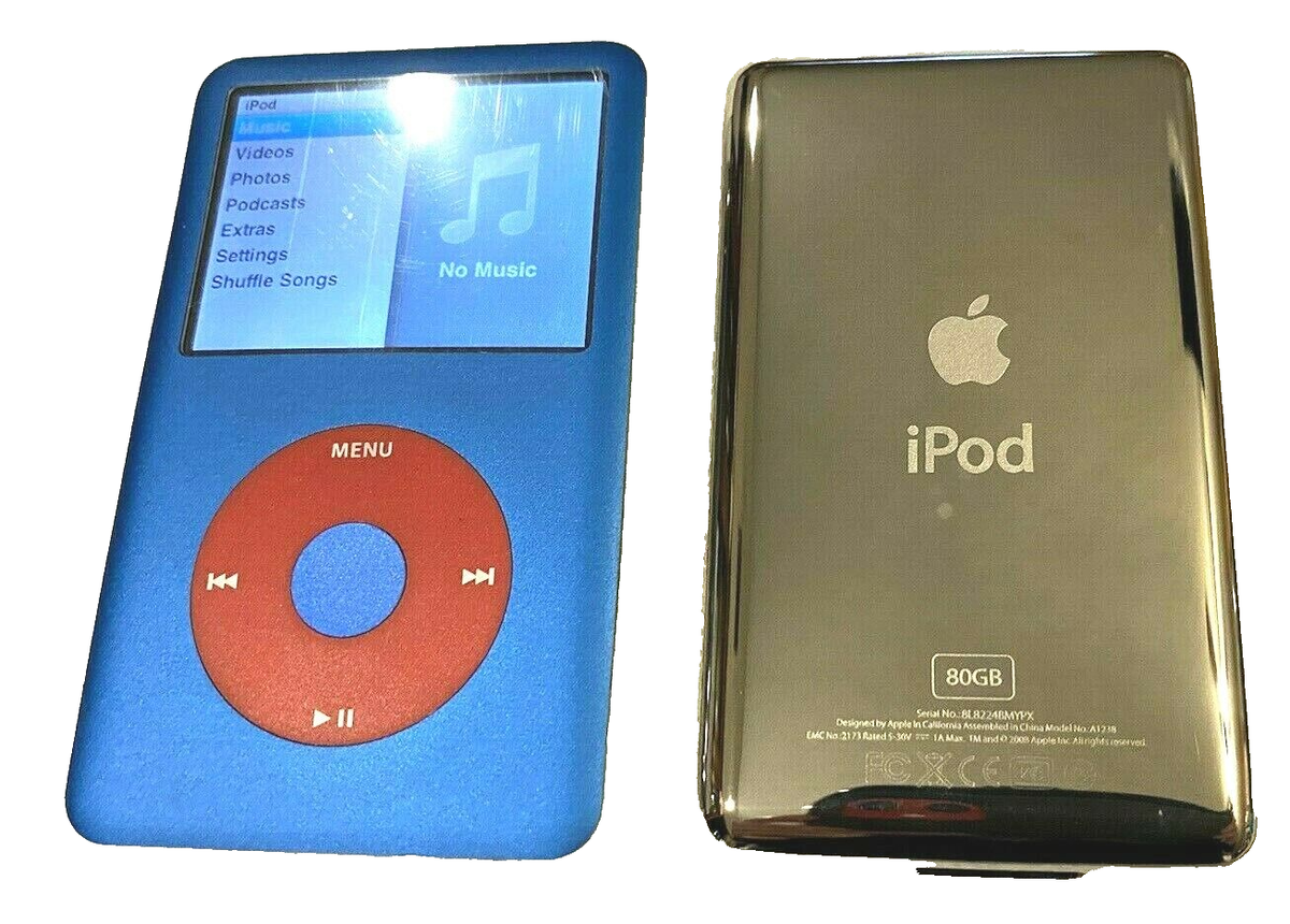 Apple iPod Classic 6th Generation Blue Red (80 GB) - Excellent