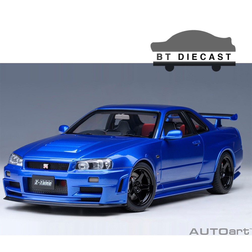 AUTOart NISSAN SKYLINE GT-R R34 Z-TUNE 1/18 BAYSIDE BLUE 77462 | eBay