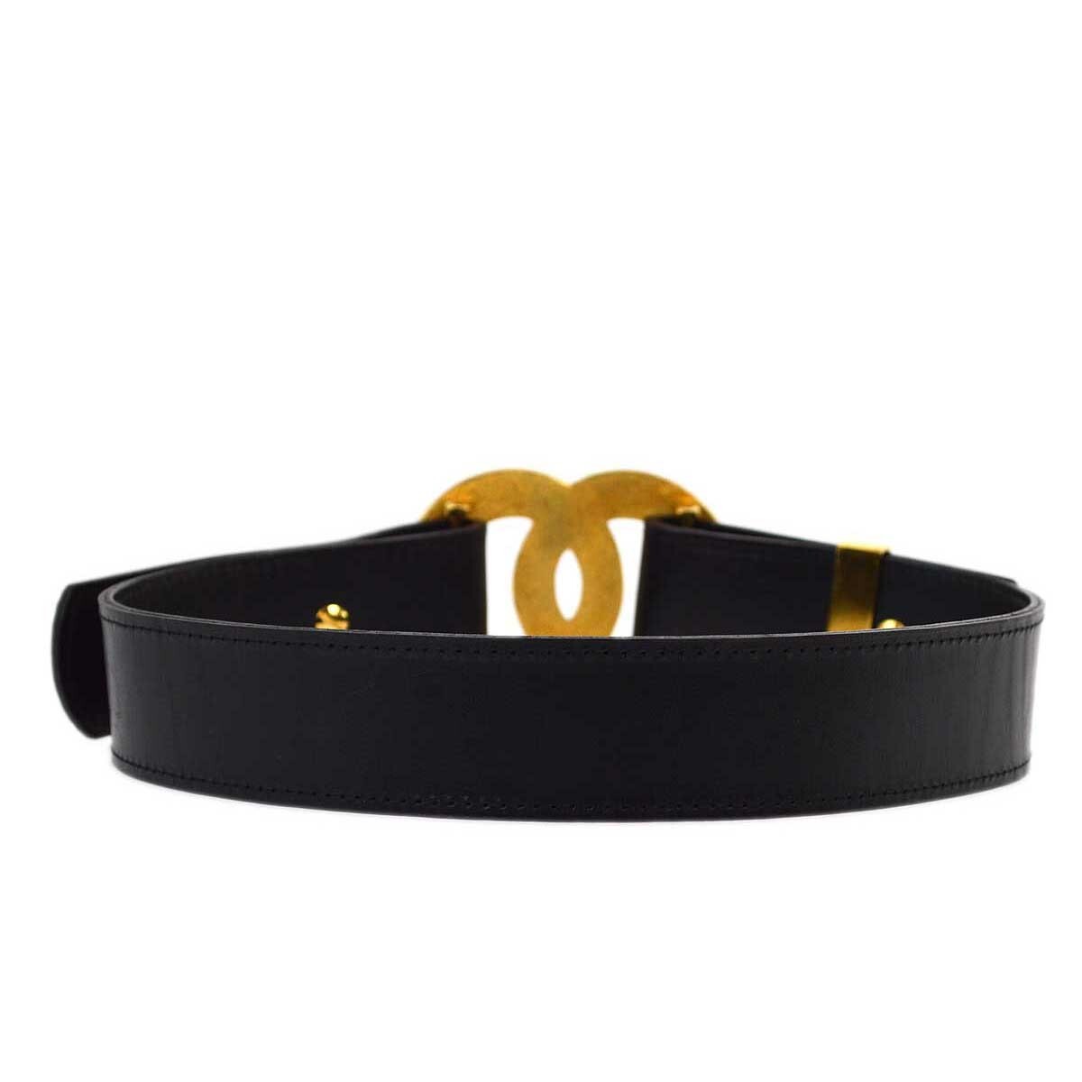 Chanel Black Leather Belt #65/26 96A Small Good 183520 | eBay